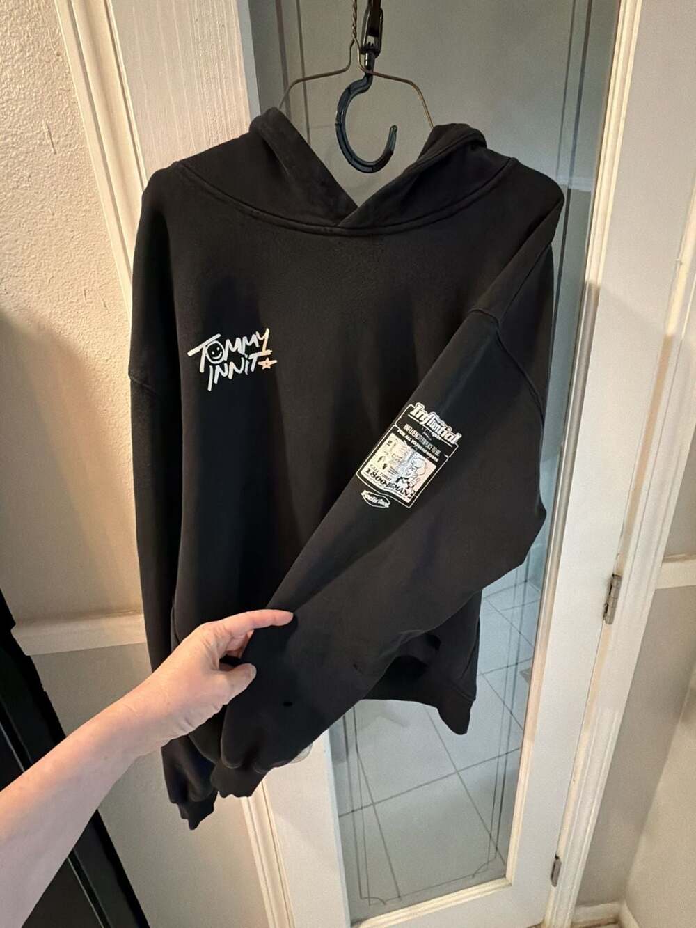 TommyInnit 'Influential' Black Graphic Hoodie
